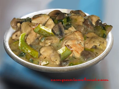 Mijoté de dinde aux champignons courgette et gombos