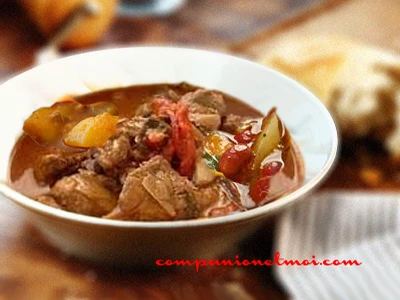 Navarin d'agneau aux poivrons