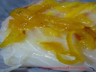 Papillotes de cabillaud miel et citron confit