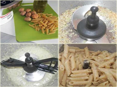 Préparation recette Pâtes à la sauce aux noix