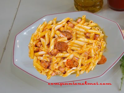 Pâtes au chorizo et saucisses