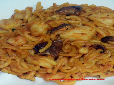 Pâtes aux crevettes