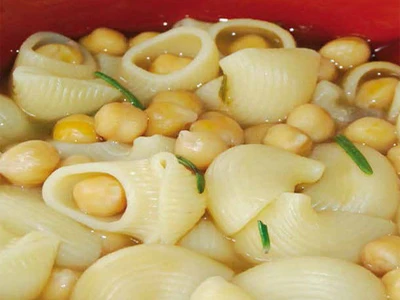 Pâtes aux pois chiches