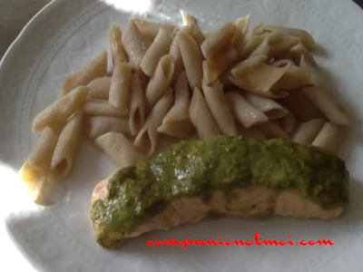 Pavé de saumon au pesto