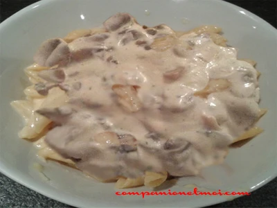 Penne aux champignons et à la crème