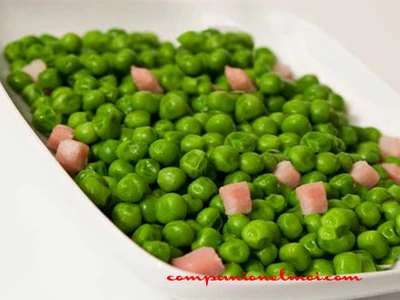 Petits pois et lard fumé