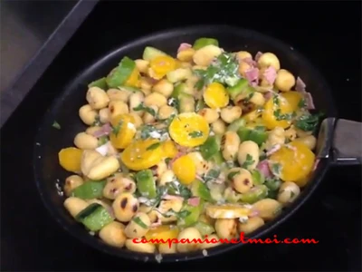 Poêlée de gnocchi jambon courgette