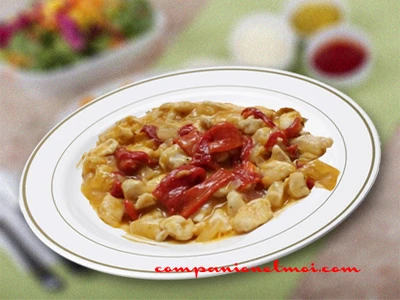 Poitrine de poulet aux poivrons del piquillo
