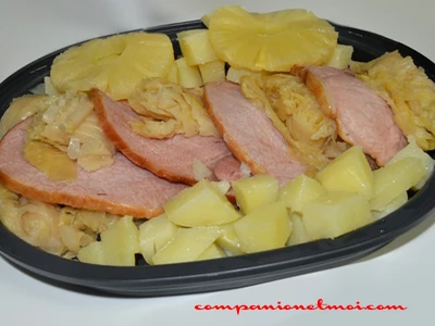 Porc fumé chou et ananas