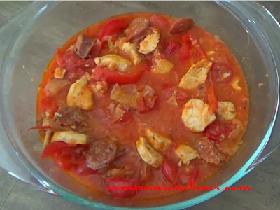 Poulet au chorizo et aux tomates cerises