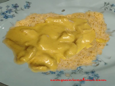 Poulet au curry semoule