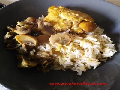 Poulet au safran et champignons