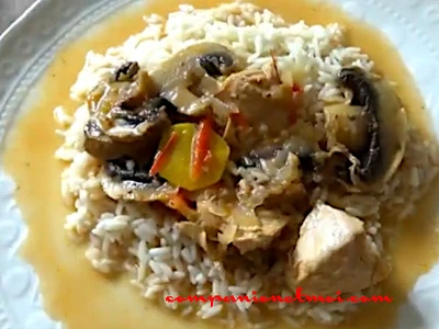 Poulet aux champignons fromage et basilic