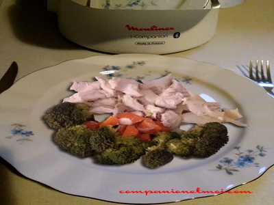 Poulet carottes et brocolis vapeur