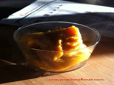 Purée patate douce et jambon