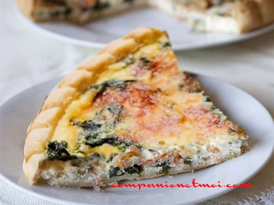 Quiche au saumon épinards et fromage