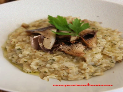 Risotto aux champignons et foie gras