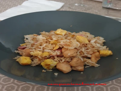 Riz asiatique au poulet mariné