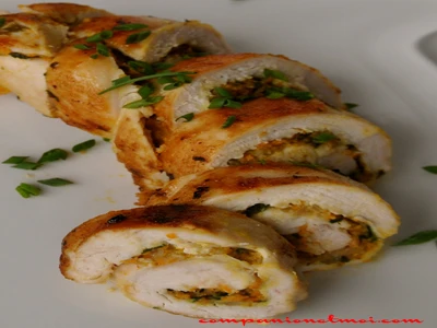 Roulade de poulet farci