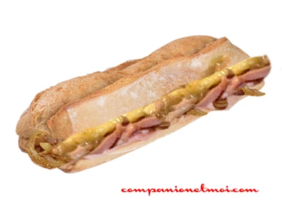 Sandwich jambon fromage fondu et oignon caramelisé