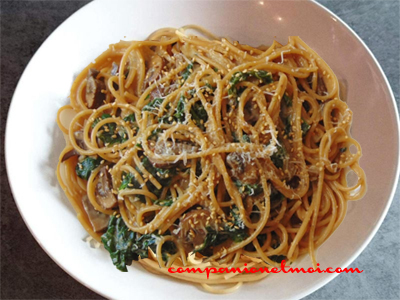 Spaghetti aux épinards et au mascarpone