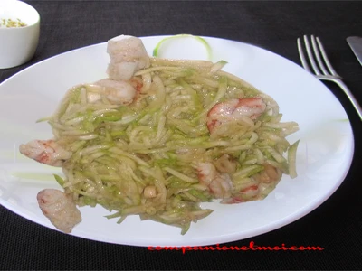 Tagliatelles de courgettes aux crevettes