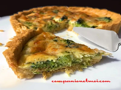 Tarte aux brocolis et à la pâte de pois chiches