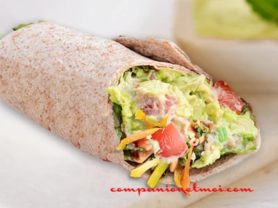 Wraps de légumes au guacamole