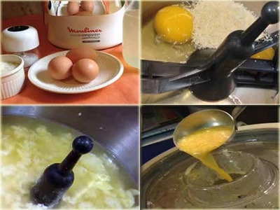 Préparation du bouillon d'oeuf