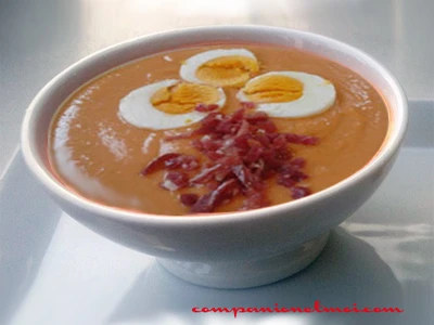 Gazpacho oeuf jambon