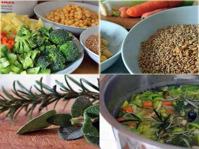 Préparation recette Soupe d'épeautre et de pois chiches