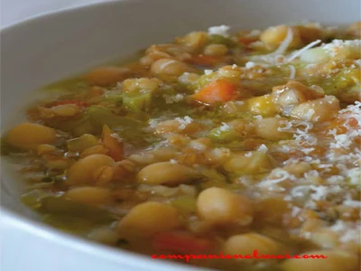 Soupe d'épeautre et de pois chiches