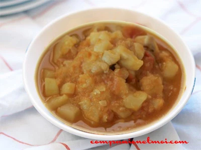 Soupe de courgettes et d'aubergines