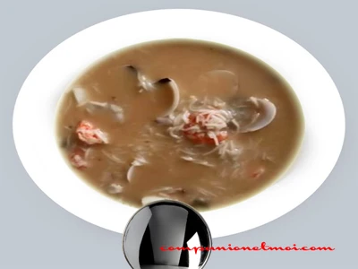 Soupe de merlu aux fruits de mer