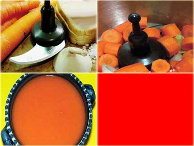 Préparation recette Velouté de carotte aux croutons