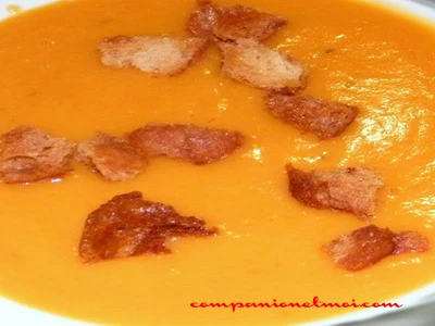 Velouté de carotte aux croûtons
