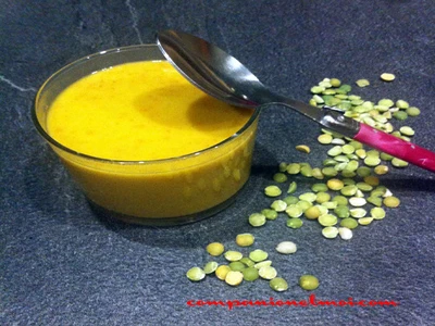 Velouté de pois cassés au chorizo