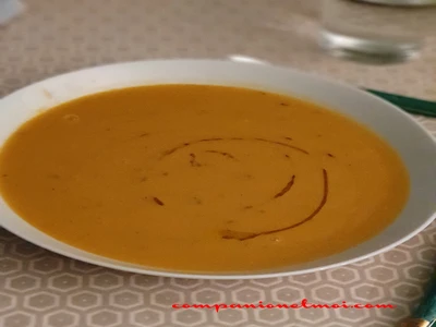 Velouté de pois chiches et patate douce à la marocaine