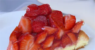 Tarte moelleuse aux fraises