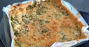 Crumble salé courgettes et roquefort