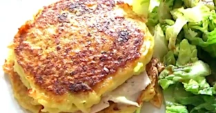 Duo de pancakes à la courgette et au chèvre