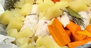Morue carottes et pommes de terre à la vapeur