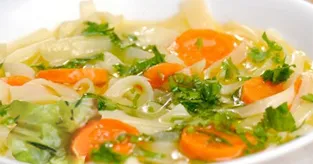 Soupe au chou carottes et poireau