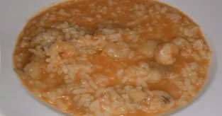 Soupe de riz lotte et gambas